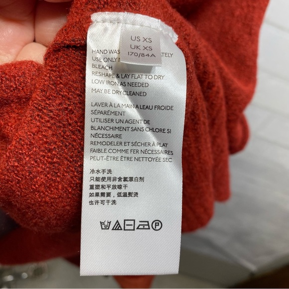 Free People Eucalyptus Wool Blend Cardigan Brick Red Heather XS OVERSIZED - Picture 14 of 16